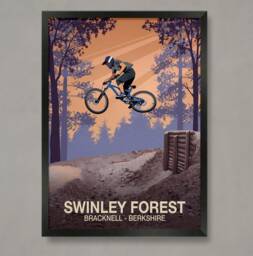 Swinley Forest Mountain Bike Trail Art Print - thumbnail 1