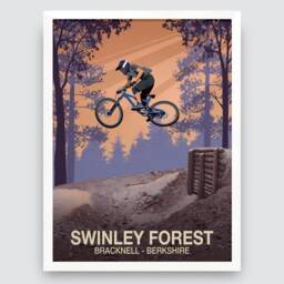 Swinley Forest Mountain Bike Trail Art Print - thumbnail 2