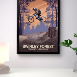 Swinley Forest Mountain Bike Trail Art Print - thumbnail 3