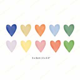 Watercolour Heart Wall Stickers - Fabric Peel & Stick Decal Set For Kids Room & Nursery - thumbnail 2