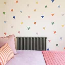 Watercolour Heart Wall Stickers - Fabric Peel & Stick Decal Set For Kids Room & Nursery - thumbnail 1