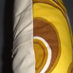 Hand Made Vintage Retro 1960S/70S Brown Yellow & White Cushion Cover - thumbnail 2