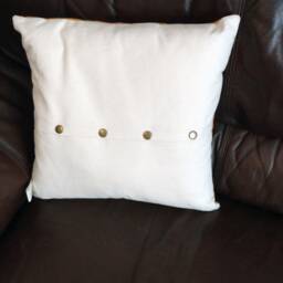 Hand Made Vintage Retro 1960S/70S Brown Yellow & White Cushion Cover - thumbnail 3