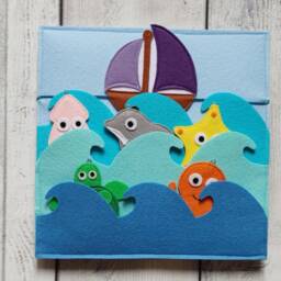 Felt Quiet Book Page Magnetic Fishing Montessori Toy - thumbnail 4
