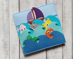 Felt Quiet Book Page Magnetic Fishing Montessori Toy - thumbnail 1