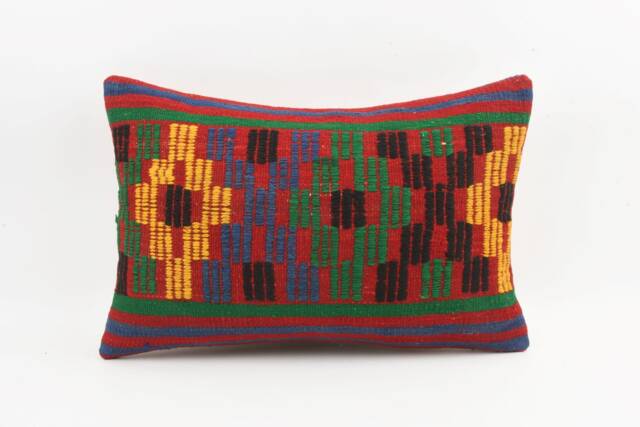 Handwoven Kilim Pillow Cover 16x24 Turkish Boho Cushion - image 1