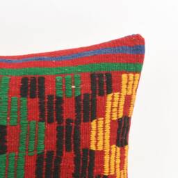 Handwoven Kilim Pillow Cover 16x24 Turkish Boho Cushion - thumbnail 2