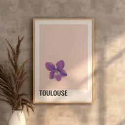 Toulouse Poster, Decorative Poster Of Toulouse Violets, Poster The City Toulouse, Illustration Flower - thumbnail 3