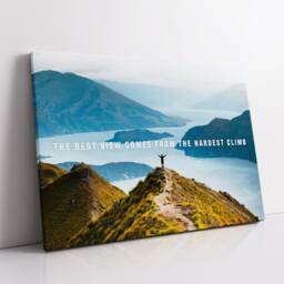 The Best View Comes From Hardest Climb Motivational Inspirational, Framed Canvas Wall Art Poster Print, Home Office & Room Decor, Gift - thumbnail 2