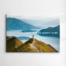 The Best View Comes From Hardest Climb Motivational Inspirational, Framed Canvas Wall Art Poster Print, Home Office & Room Decor, Gift - thumbnail 3
