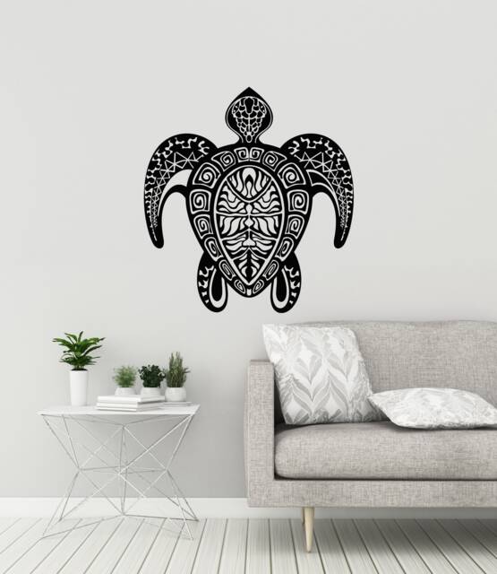 Turtle Vinyl Wall Decal Sea Ocean Marine Animals Beach Style Stickers Mural - #3133Di - image 1