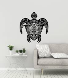 Turtle Vinyl Wall Decal Sea Ocean Marine Animals Beach Style Stickers Mural - #3133Di - thumbnail 1