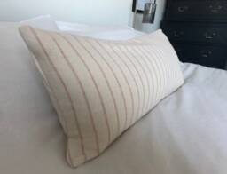 Tan Striped Bolster Pillow Cover, Neutral Bohemian Decor