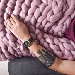 Chunky Knit Merino Wool Blanket Handmade Boho Throw - thumbnail 4