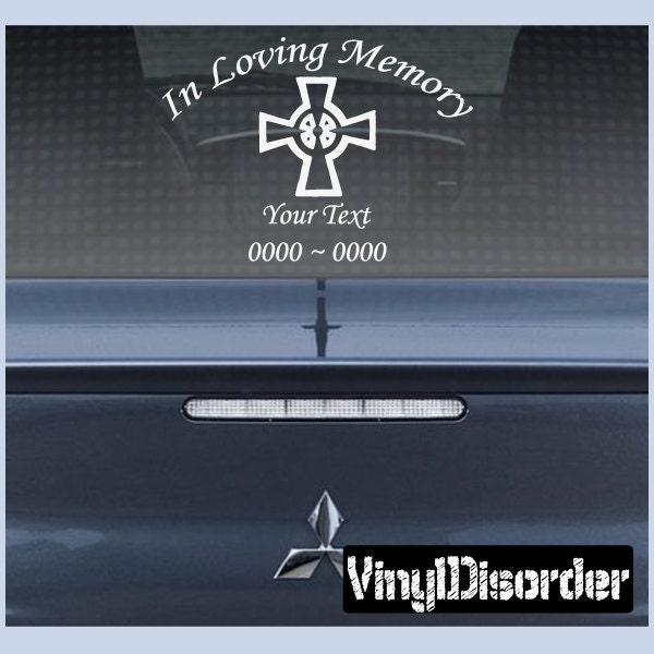 Cross 4 in Loving Memory Custom Car Or Wall Vinyl Decal Stickers - Ilmcross4Et - image 1