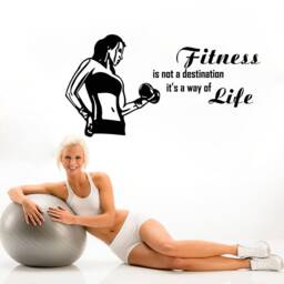 Fitness Quote Wall Decal Gym Workout Motivation T765 - thumbnail 1