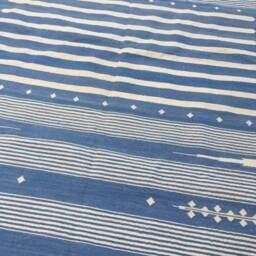 8x10 Light Denim & White Stripes Cotton Rug Dhurrie - Room Size - thumbnail 3