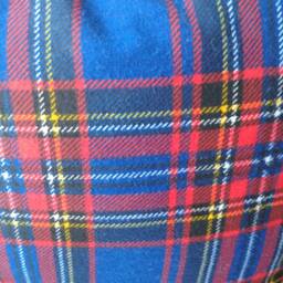 Royal Blue & Red Plaid Pillow Cover, Vintage Style Tartan Cushion Cover in Cobalt Red, Rustic Cabin Decor - thumbnail 2