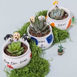 Custom Pet Succulent Planter, Handmade Ceramic Dog/Cat Flower Pot, Memorial Gift For Lovers, Wedding Bridesmaid Gift, Teacher Gift - thumbnail 3