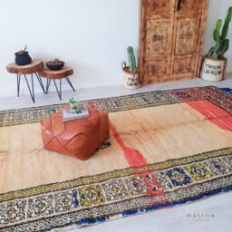 Vintage Moroccan Rug, Authentic Yellow Boujaad 6.0 Ft X 12.2 - thumbnail 2