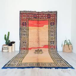 Vintage Moroccan Rug, Authentic Yellow Boujaad 6.0 Ft X 12.2 - thumbnail 1