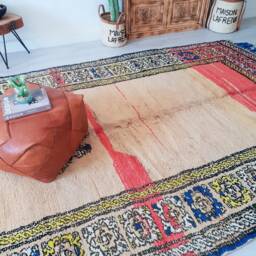 Vintage Moroccan Rug, Authentic Yellow Boujaad 6.0 Ft X 12.2 - thumbnail 3