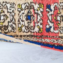 Vintage Moroccan Rug, Authentic Yellow Boujaad 6.0 Ft X 12.2 - thumbnail 4