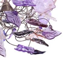 Ceiling Light Fixture - Purple & Gray Colors Leaves. Hanging Lamp Pendant Lighting - thumbnail 3