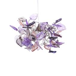 Ceiling Light Fixture - Purple & Gray Colors Leaves. Hanging Lamp Pendant Lighting - thumbnail 2