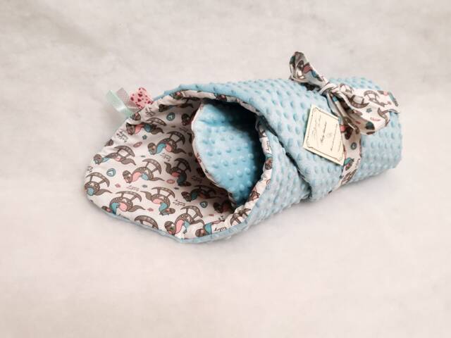 Couverture B??b??, Swaddle Blanket, Baby Blanket, Kids Minky Reversible Newborn Swaddle, Rocking Horse Blanket - image 1