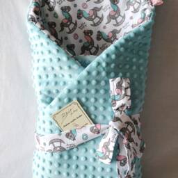 Couverture B??b??, Swaddle Blanket, Baby Blanket, Kids Minky Reversible Newborn Swaddle, Rocking Horse Blanket - thumbnail 3