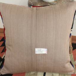 40cm Vintage Kilim Cushion Cover Handwoven - Strong Colour Tribal Red Cobalt Green White - thumbnail 4