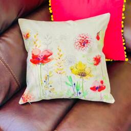 Poppy Print, Spring/Summer, Decorative Pillow Covers, Burlap Covers - thumbnail 3