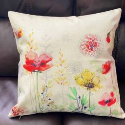 Poppy Print, Spring/Summer, Decorative Pillow Covers, Burlap Covers - thumbnail 2