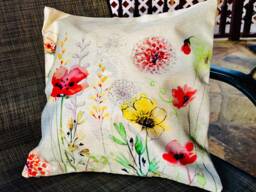 Poppy Print, Spring/Summer, Decorative Pillow Covers, Burlap Covers - thumbnail 1