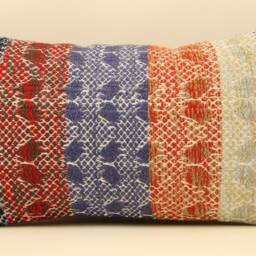 Vintage Turkish Kilim Pillow Cover Handwoven Wool, Boho Accent - 12x20 - thumbnail 2