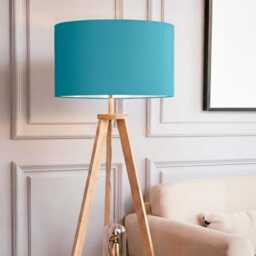 New Handmade Quality Light Turquoise Blue Velvet Drum Shape Lamp Shade Pendant All Shapes Sizes Available - Code 201 Sp Sum - thumbnail 2