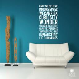 Ee Cummings Human Spirit Wall Decal Quote - Subway Art Words Custom Home Decor - thumbnail 1