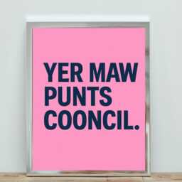 Yer Maw Punts Cooncil Print - Scottish Funny Prints Art Quotes - Print Only, Frame Not Included - thumbnail 2