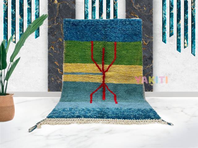 Yakiti - 5X8Ft Moroccan Rug, Beni Ourain Area Modern Wool Living Room Beniourain Handmade Soft Carpet, 154 cm X 259 - image 1