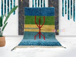 Yakiti - 5X8Ft Moroccan Rug, Beni Ourain Area Modern Wool Living Room Beniourain Handmade Soft Carpet, 154 cm X 259 - thumbnail 1