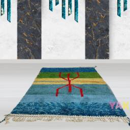 Yakiti - 5X8Ft Moroccan Rug, Beni Ourain Area Modern Wool Living Room Beniourain Handmade Soft Carpet, 154 cm X 259 - thumbnail 3