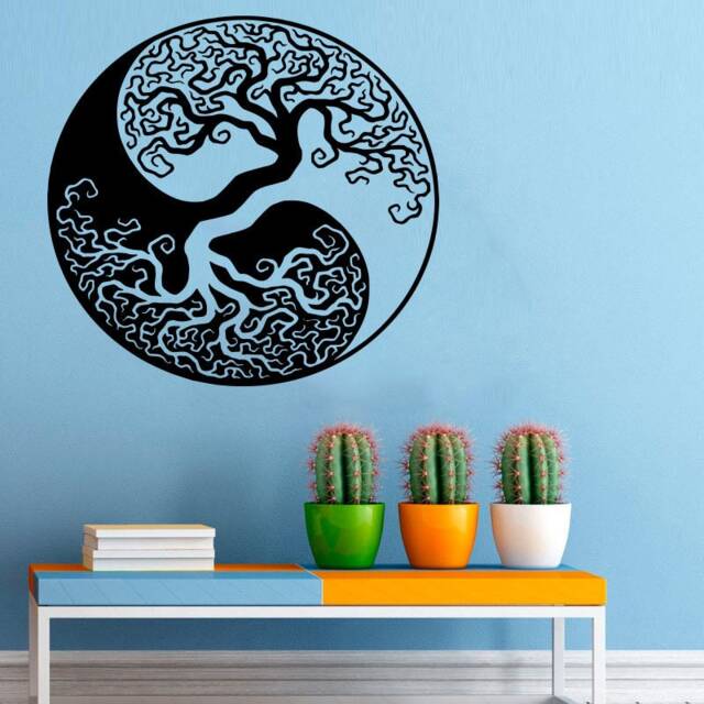 Yin Yang Tree Vinyl Wall Decal Taoism Floral Sticker 2048 - image 1