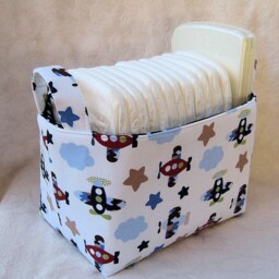 Storage Organization - Cotton + Steel Rifle Paper Co. Wildwood Peonies Navy Floral Fabric Organizer Bin Container Basket Reom Decor - thumbnail 4