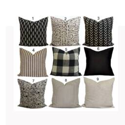Black Tan Pillow Covers, Cover, Covers For 20x20 Pillow, 18x18 16x16 All Sizes Incl Euro Shams - thumbnail 2