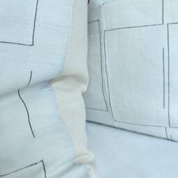 Vintage White Grain Sack Pillow Cover Farmhouse Boho Cushion - thumbnail 4