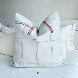 Vintage White Grain Sack Pillow Cover Farmhouse Boho Cushion - thumbnail 2