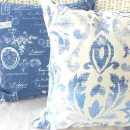 Denim Blue Premier Prints Paris Pillow Cover, French Country Decor - thumbnail 2