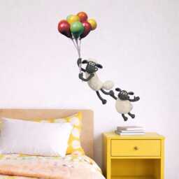 Shaun & Timmy Balloon Wall Sticker - Official The Sheep Decal - thumbnail 2