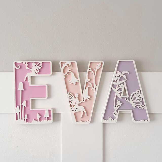 Personalised Fairy Name Letters Sign Hand Painted Nursery Wall Decor - image 1